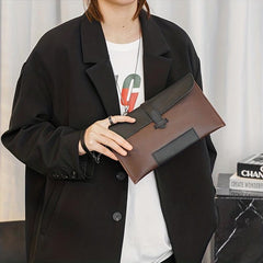 Personalized Contrast Men's Clutch Bag Retro Casual Men's Wallet
