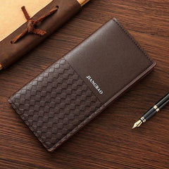 Long Men's Braided Money Clip Wallet