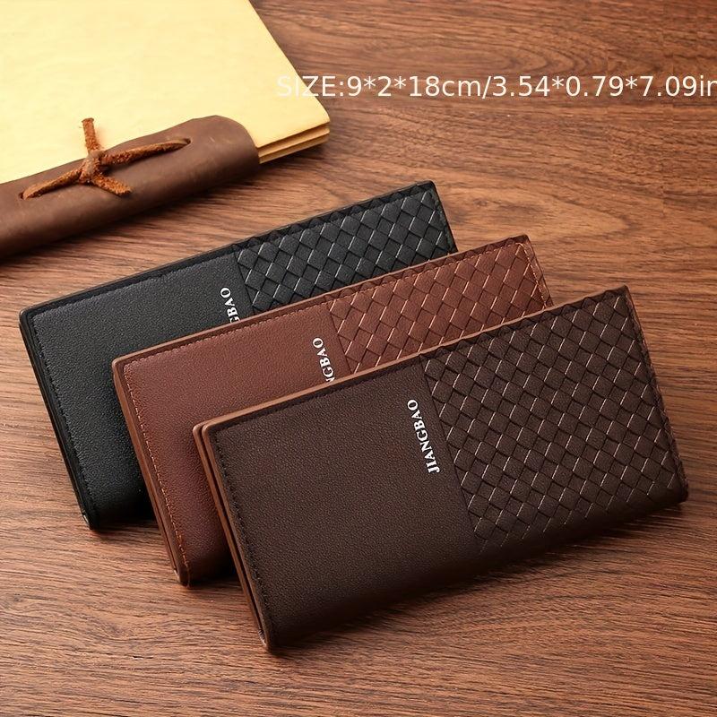 Long Men's Braided Money Clip Wallet