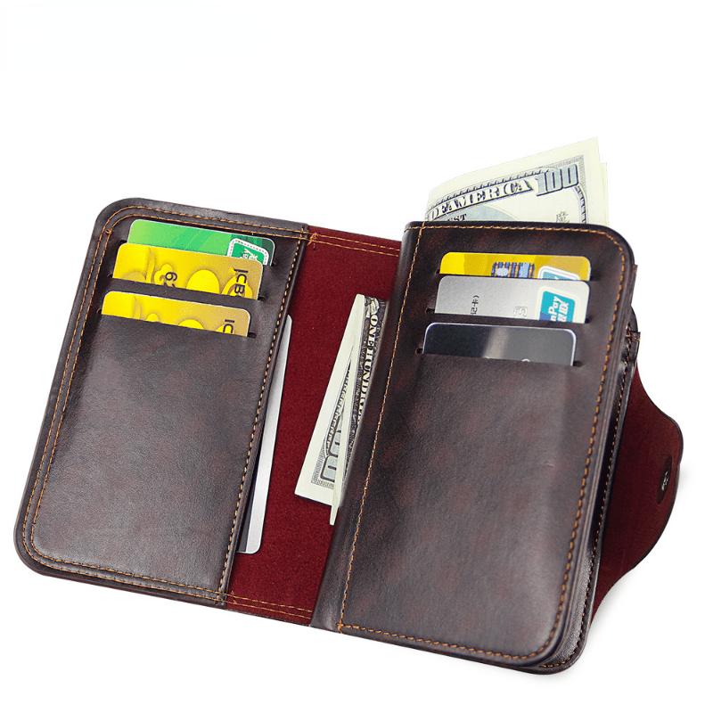 Vintage Leather Wallet Long Wallet for Men