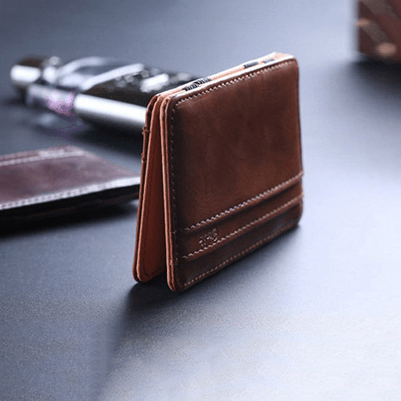 Vintage Slim Card Holder Engraved Men's Wallet Anniversary Gift
