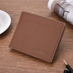 Men's Business Short Wallet Slim PU Leather Minimalist Wallet