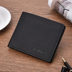 Men's Business Short Wallet Slim PU Leather Minimalist Wallet