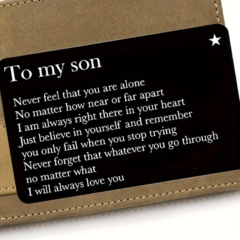 To My Son Metal Lettering Wallet Insert Card Birthday Gift