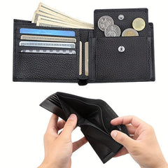 Men's RFID Leather Money Clip Wallet Vintage Card Holder Horizontal Wallet