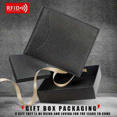 Men's Leather Money Clip RFID Card Holder Wallet