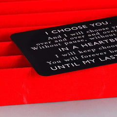 I Choose You Metal Wallet Insert Card Christmas Anniversary Gift