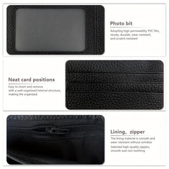 Men's Bifold Long Wallet Cowhide Business Wallet Money Clip