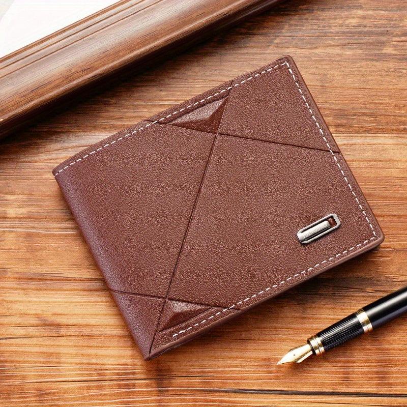 Leather Short Wallet Money Clip Card Holder Purse Coin Purse Gift For Men