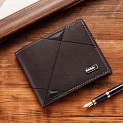 Leather Short Wallet Money Clip Card Holder Purse Coin Purse Gift For Men