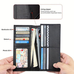 Men's Business Long Wallet Top Layer Cowhide Wallet