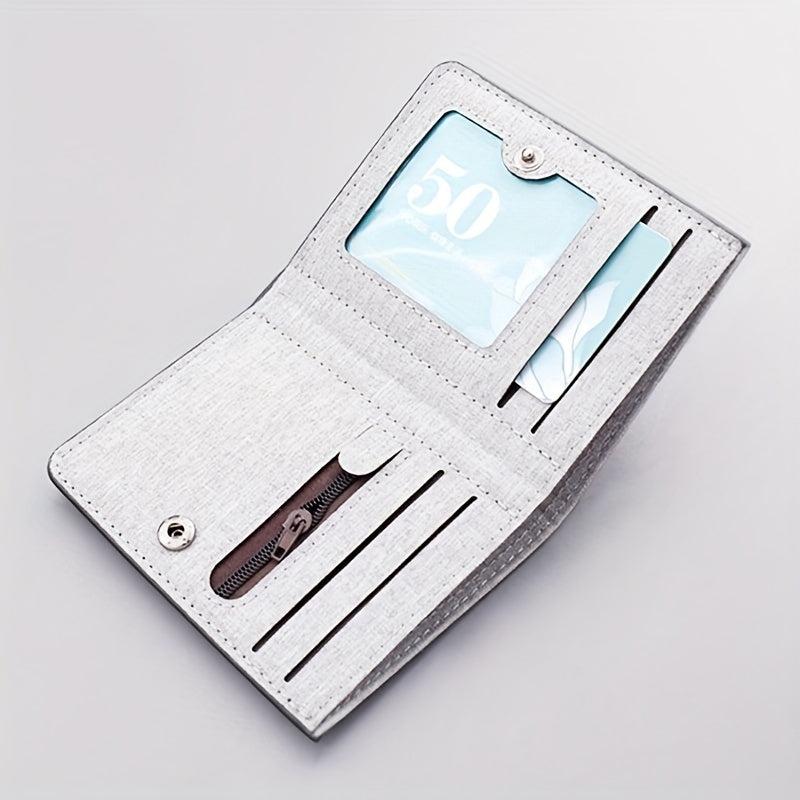Men's Canvas Short Wallet Vertical Coin Purse