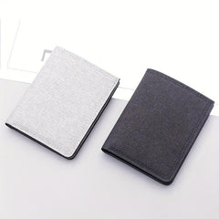 Men's Canvas Short Wallet Vertical Coin Purse