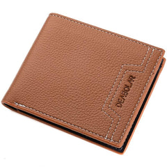 Men's Short Wallet Lychee Embossed Wallet