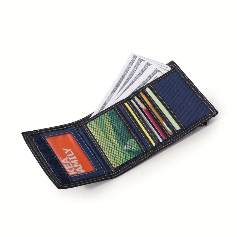 Three fold Short Canvas Casual Wallet Men's Zipper Wallet