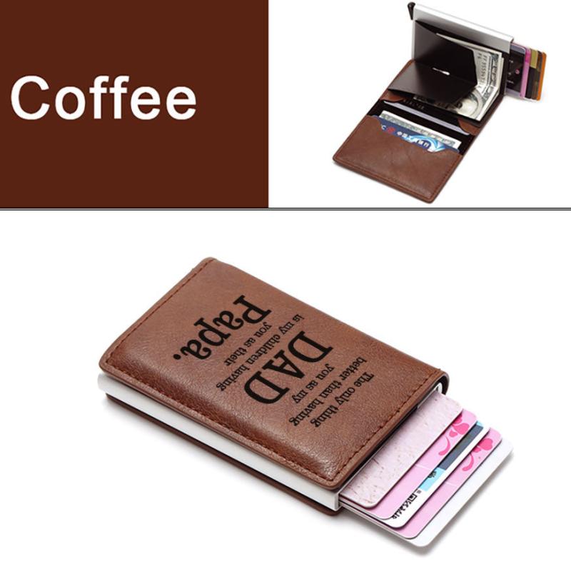 My Dad My PAPA Men's Vintage Casual Engraved RFID Blocking Card Holder