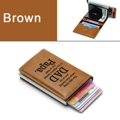 My Dad My PAPA Men's Vintage Casual Engraved RFID Blocking Card Holder