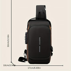 Anti Theft Sling Bag USB Charging Waterproof