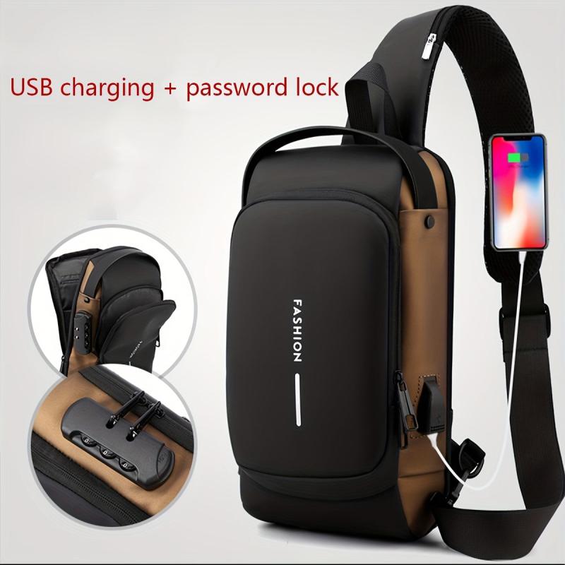 Anti Theft Sling Bag USB Charging Waterproof