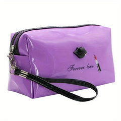 Waterproof PU Leather Wristlet Cosmetic Bag