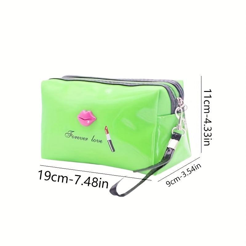 Waterproof PU Leather Wristlet Cosmetic Bag