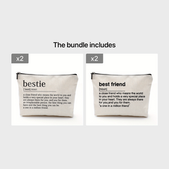 Bestie Definition Makeup Bag Linen Gift Work Bestie Friendship Gift