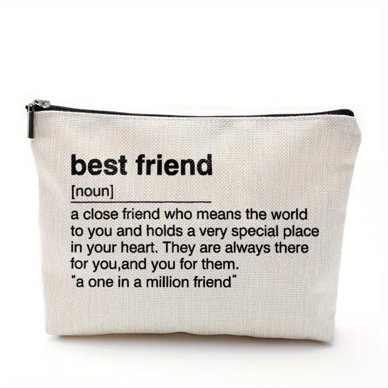 Bestie Definition Makeup Bag Linen Gift Work Bestie Friendship Gift