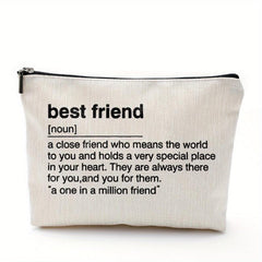 Bestie Definition Makeup Bag Linen Gift Work Bestie Friendship Gift