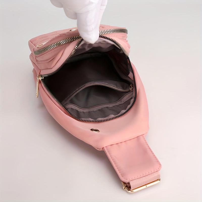 Rhombus Embroidered Chest Bag Quilted Crossbody Phone Bag