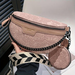 Jacquard Waist Pack Zipper Chest Bag With Coin Purse