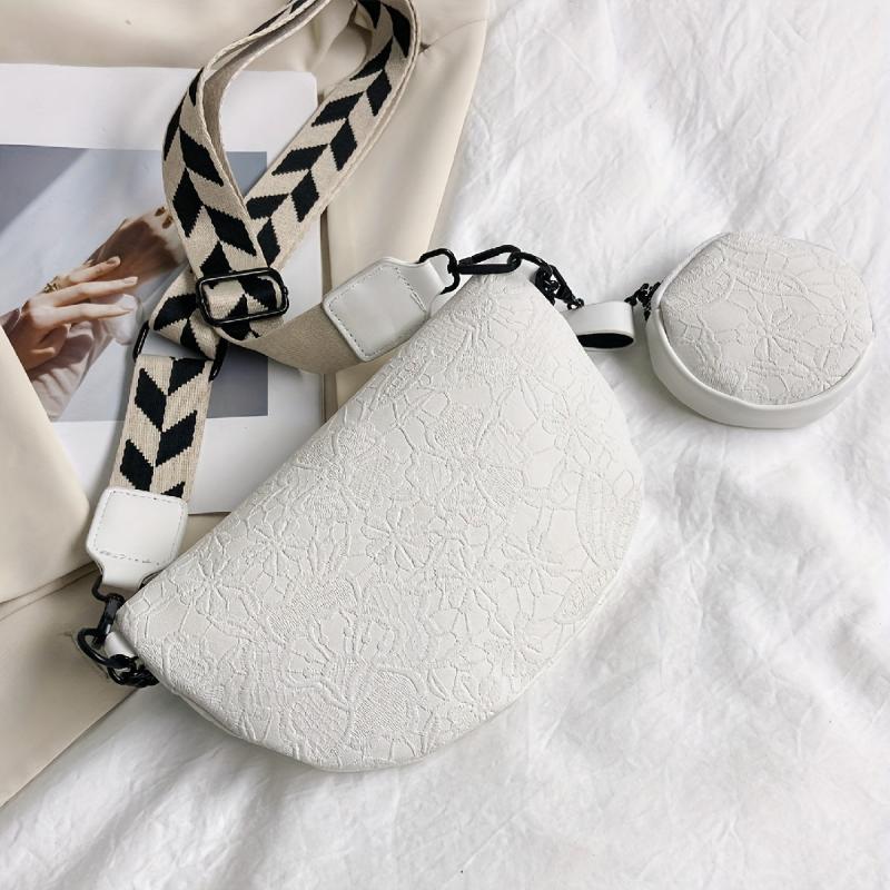 Jacquard Waist Pack Zipper Chest Bag With Coin Purse