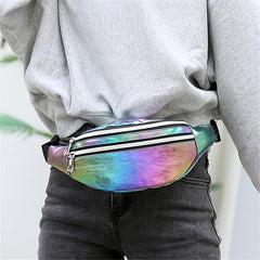 Laser Fanny Pack Women's Zipper Front Waist Bag