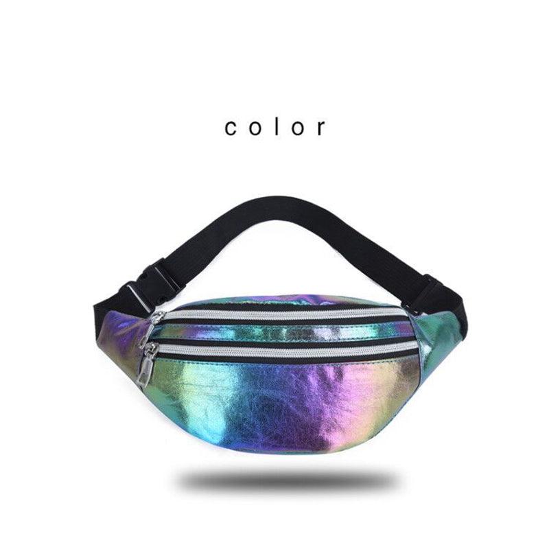 Laser Fanny Pack Women's Zipper Front Waist Bag