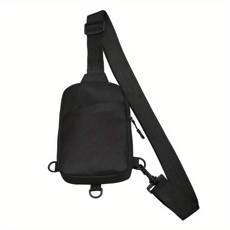 Small Oxford Cloth Chest Bag Solid Crossbody Bag Casual Travel Sports Sling Bag