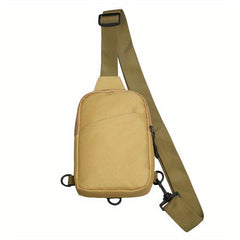 Small Oxford Cloth Chest Bag Solid Crossbody Bag Casual Travel Sports Sling Bag