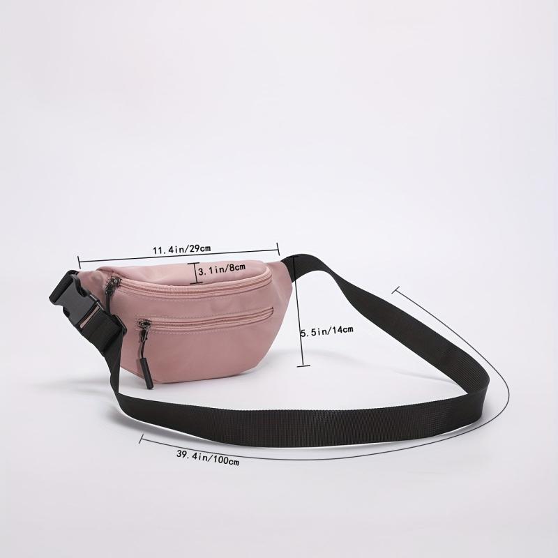 Canvas Fanny Pack Zipper Front Crossbody Bag