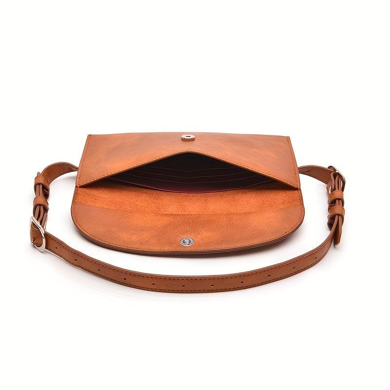 Plaid Saddle Cell Phone Holder Flap Bag PU Leather Fanny Pack
