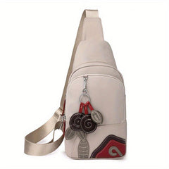 Casual Flower Decor Chest Bag Lightweight Sling Bag
