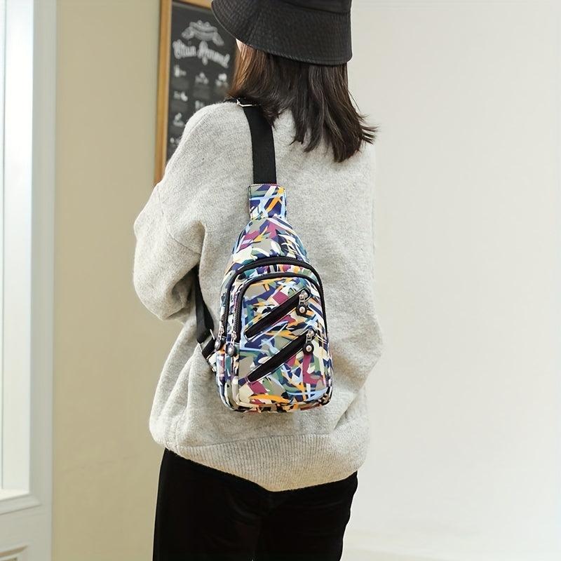 Nylon Sling Bag Crossbody Chest Bag for Outdoor Travel