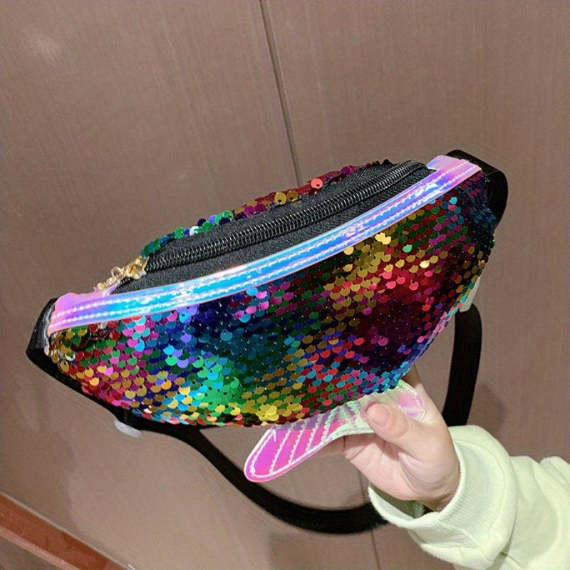 Colorful Sequins Chest Bag Crossbody Purse for Women
