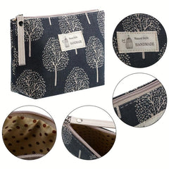 Small Zipper Canvas Cosmetic Bag Travel Storage Bag Toiletry Bag
