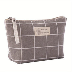 Small Zipper Canvas Cosmetic Bag Travel Storage Bag Toiletry Bag