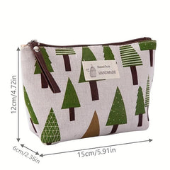 Small Zipper Canvas Cosmetic Bag Travel Storage Bag Toiletry Bag
