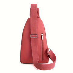Casual Zipper Decor Sling Bag Outdoor Travel Chest Bag