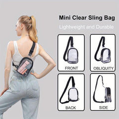 Clear Sling Bag Stadium Approved Crossbody Bag for Hiking Concerts