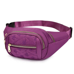 Flower Embroidery Nylon Fanny Pack Women's Crossbody Chest Bag
