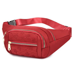 Flower Embroidery Nylon Fanny Pack Women's Crossbody Chest Bag