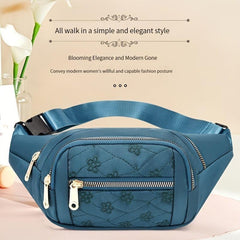 Flower Embroidery Nylon Fanny Pack Women's Crossbody Chest Bag