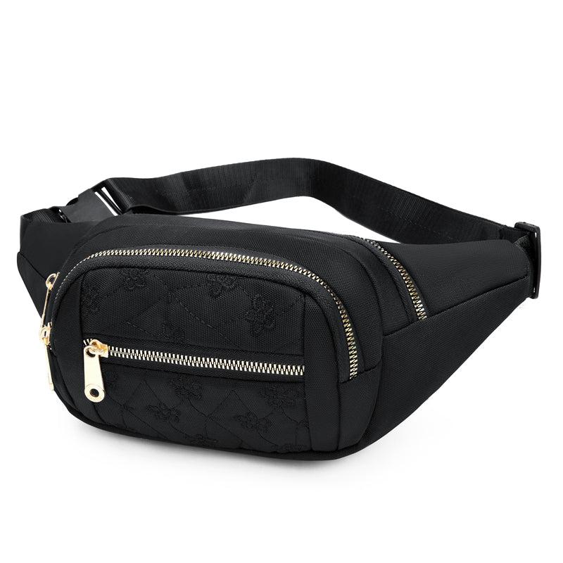 Flower Embroidery Nylon Fanny Pack Women's Crossbody Chest Bag