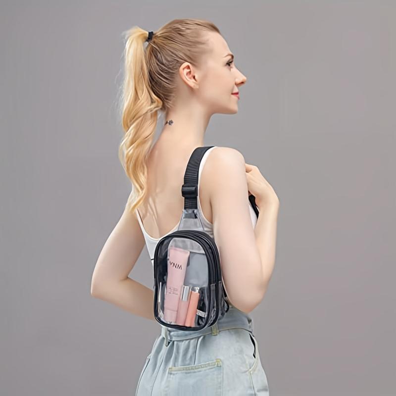 Clear Sling Bag for Women Stadium Approved Waterproof PVC Chest Bag